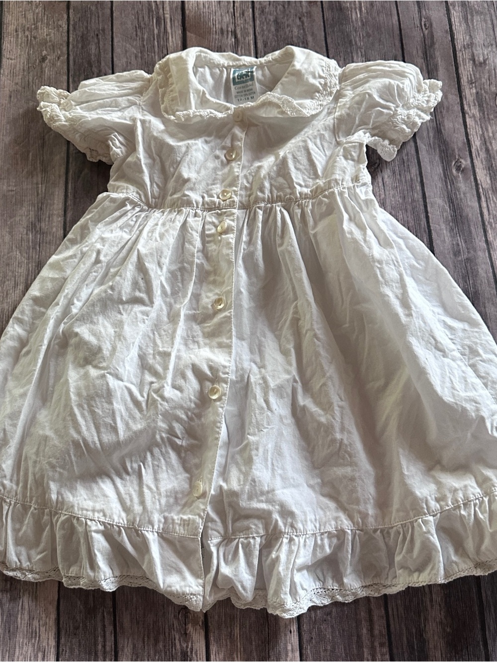 Cornelloki white dress fair one tiny spot 12/18